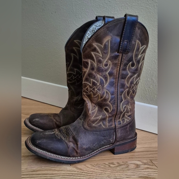 Laredo Women's 7.5 Anita Brown Western Cowboy Boots Style 5602 - Picture 2 of 11